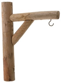 Drevený nástenný hák hnedý, 30 cm