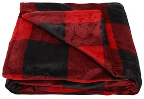 Rodinná deka Káro červeno-čierna, 200 x 300 cm