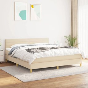 Posteľný rám boxspring s matracom krémový 180x200 cm látka 3140718