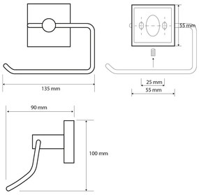 Mosadzný držiak na toaletný papier v striebornej farbe Sapho X-Square