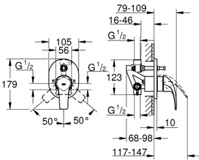 GROHE 29043000 - Vaňová batéria EUROCUBE lesklý chróm