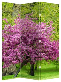 Paraván - Rozkvitnutý strom na lúke (126x170 cm)