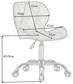 LuxuryForm DESIGN Stolička LIVIO VELUR na striebornej podstave s kolieskami - zelená