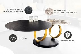 Konferenčný stôl otočný 44317 Rings 80-135x80cm Ceramik  - Komfort-nábytok