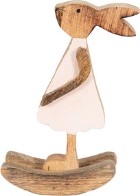 Drevená dekorácia králičie dievča v šatôčkach M - 14*7*25 cm