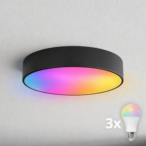 Brilagi - LED RGBW stmievateľné kúpeľňové stropné svietidlo CLARE 3xE27/9W/230V IP54 Wi-Fi čierna