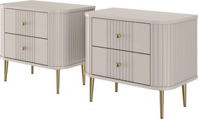 Nočné stolíky Vespera 56 cm - 2 ks - kašmírová / zlatá