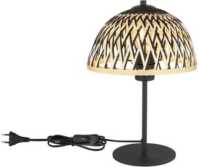 Stolová lampa Globo 15767T COLLY E27 15W čierna/bambus