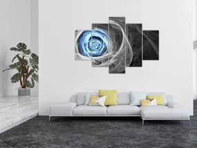 Obraz - Abstraktné ruže modrá (150x105 cm)