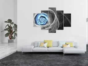 Obraz - Abstraktné ruže modrá (150x105 cm)