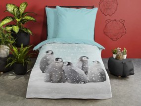 Good Morning Flanelová obliečka Good Morning 2505 Pengu 140x200/70x90 cm