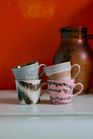 Súprava 4ks retro hrnček na Cappuccino 70s Dada - 9,5 * 12 * 8,5 cm / 330ml