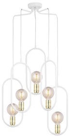 Jupiter 1823 - PI5 E27 - Luster na lanku PONTI 5xE14/40W/230V biela