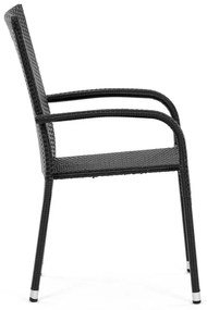 Autronic BONTEC Záhradná stolička, kov, polyratan, čierna, AZC-S2113 BK Farba: Čierna