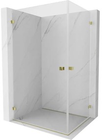 Mexen Lunar-B Duo, výklopný sprchový kút 95 x 80 cm, 8mm číre sklo, zlatý profil, 832-095L-080P-50-00