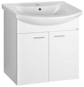Aqualine Aqualine, ZOJA umývadlová skrinka 61,5x74x32,5cm, 2x dvierka, biela, 51063