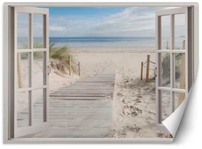 Gario Fototapeta Okno - pohľad na pláž Materiál: Vliesová, Rozmery: 210 x 150 cm