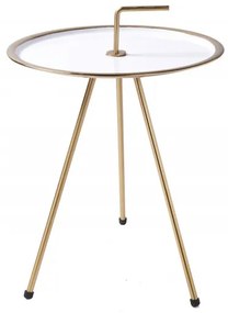 Odkladací stolík Simply Clever o42 cm, zlatá/biela