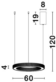 LED luster Fiore 60 zlaté