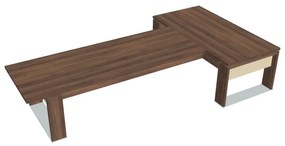 Stôl Verno+ S 200 x 370 cm s rokovacím prvkom, orech / vanilka