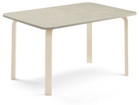 Stôl ELTON, 1200x700x640 mm, linoleum - šedá, breza