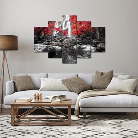 Obraz - Vodopády v jesennej krajine (150x105 cm)