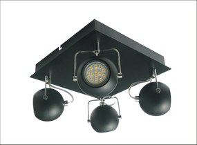 CLX Stropné bodové LED osvetlenie TEMISTOCLE, 4xGU10, 3W, čierne