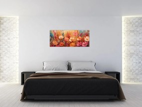 Obraz - Lúčne kvety, maľba (120x50 cm)