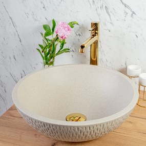 Kuchinox Umývadlo na dosku Amber ø41 cm - VGR1421T, granit, béžové