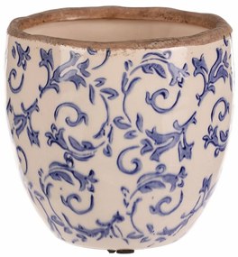 Keramický obal na kvetináč retro štýl, pr. 15 cm x 14 cm