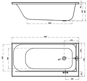 Cersanit Smart, akrylátová vaňa pravá 160x80cm + nožičky, biela, S301-118