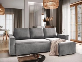 AKCIA Svetlo sivá rozkladacia rohová pohovka CAVELO, obojstranná II. akosť