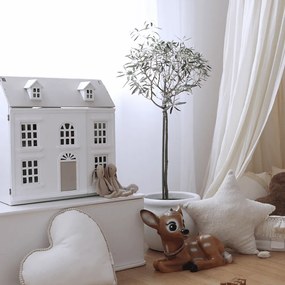 Boho vankúš srdca s bublinkami vanilka 44 cm