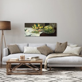 Obraz - Edouard Manet, Still Life with Melon and Peaches, reprodukcia (120x50 cm)