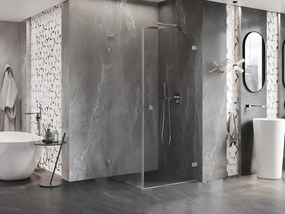 Mexen Lunar-B L, 1-krídlový sprchový kút, pravý, 80 x 80 cm, 8mm číre sklo, brúsená oceľ profil, 832L-080-080-97-00-P