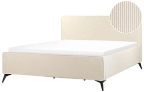 Menčestrová posteľ 180 x 200 cm béžová VALOGNES Beliani