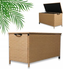 Záhradný úložný box z technoratanu v krémovej farbe XL