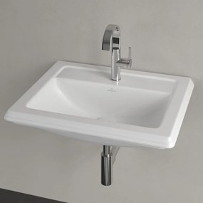 VILLEROY &amp; BOCH Hommage zápustné umývadlo s otvorom, s prepadom, 630 x 525 mm, biela alpská, s povrchom CeramicPlus, 710263R1