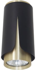 Stropné svietidlo Flower, 1x čierne/zlaté kovové tienidlo