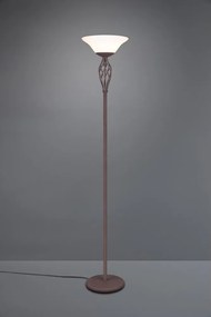Tmavohnedá stojacia lampa so skleneným tienidlom (výška 180 cm) Rustica – Trio