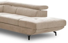 Rozkladacia rohová sedacia súprava BRESCIA pravá, béžová, s úložným priestorom