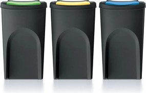 PROSPERPLAST Sada odpadkových košov SORTIBOX, 3x35 l