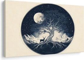 Obraz – Magický strom s jeleňom I. (90x60 cm)