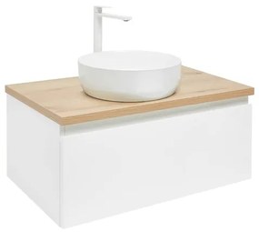 Kúpeľňová skrinka s krycou doskou SAT B-WAY 79x30x45 cm biely lesk BWAY80WDOAKU2B, 1 ks