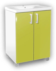 Kúpeľňová skrinka s umývadlom K22 farba korpusu: Bielý, farba dvierok: Bielé lamino