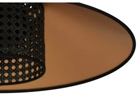 Duolla - Luster na lanku RIO RATTAN 1xE27/15W/230V pr. 45 cm čierna/zlatá