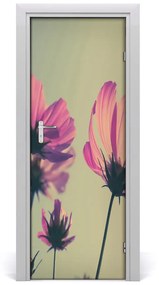 Fototapeta samolepiace na dvere ružové kvety 95x205 cm