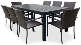 Záhradný jedálenský set Grande Pasto + 8x ratanová stolička Wicker Pat
