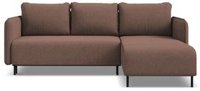 Ružová rozkladacia/s úložným priestorom rohová pohovka (pravý roh) Luana – Makamii