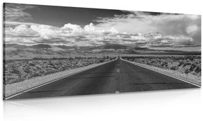 Obraz čiernobiela cesta v púšti Varianta: 100x50